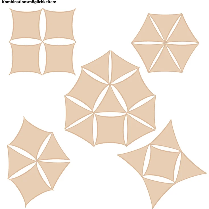 3x2m UV Sonnensegel Atmungsaktiv mit Befestigung Beige – Bild 10