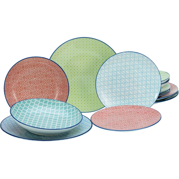 Mediterran Bunt, Tellerset 12-tlg (mo) – Bild 1