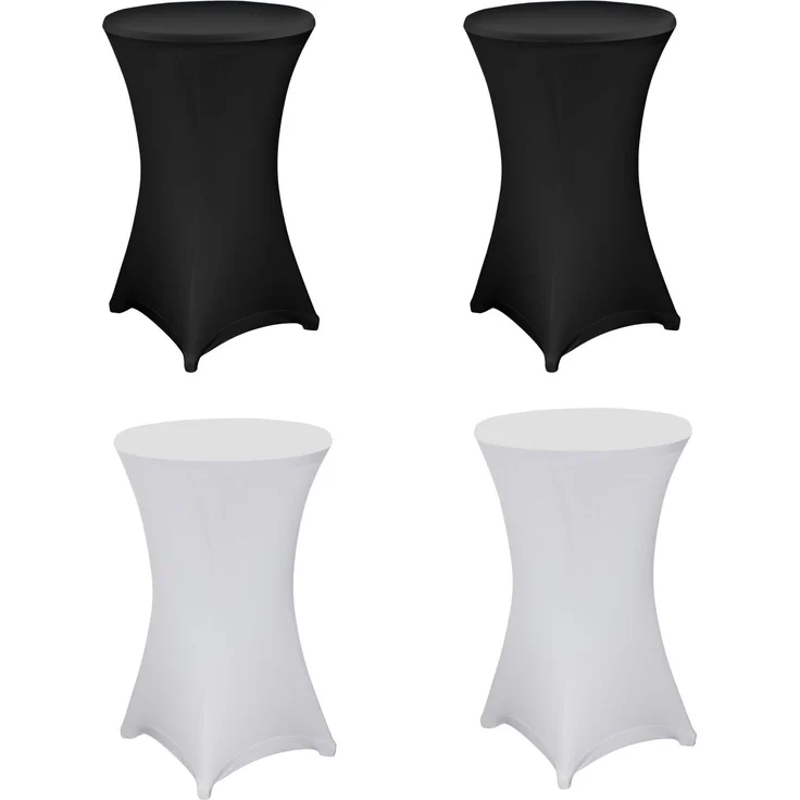 4x Julido Stehtischhusse Husste Stehtisch Stretch Schwarz Weiß Ø80cm Bistrotisch – Bild 1