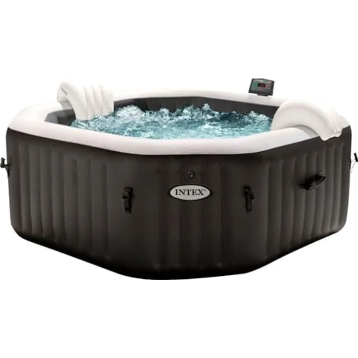 Intex Purespa Deluxe, Whirlpool mit 120 Luftblasendüsen, 795L Kapazität, octagonal, schwarz – Bild 4
