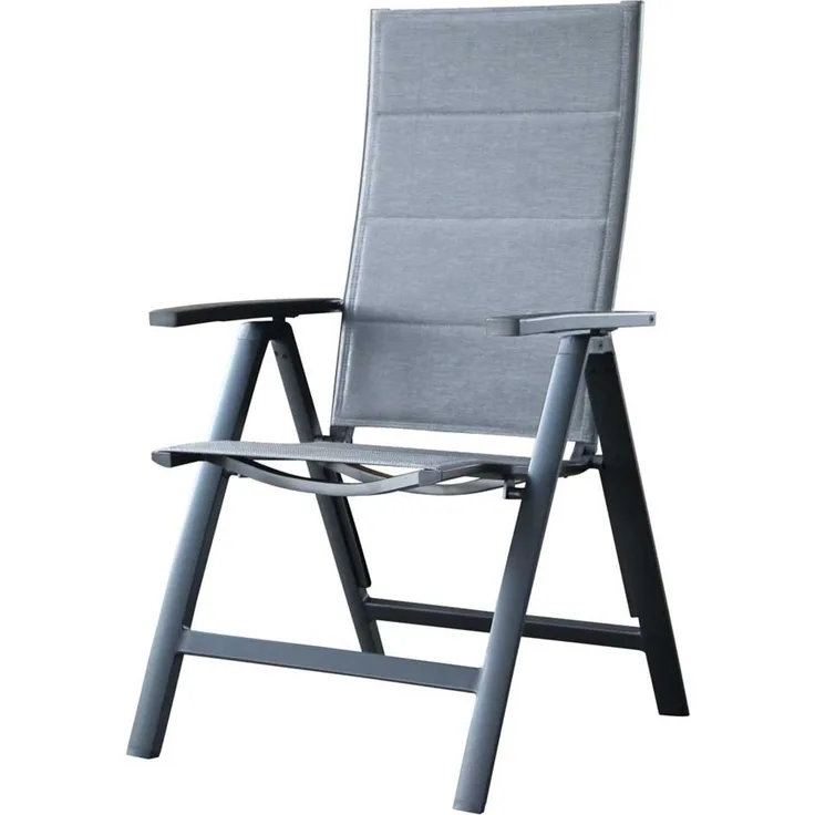 Gartenstuhl Livorno Grey, Aluminium, Grau, 68 x 110 x 60 cm