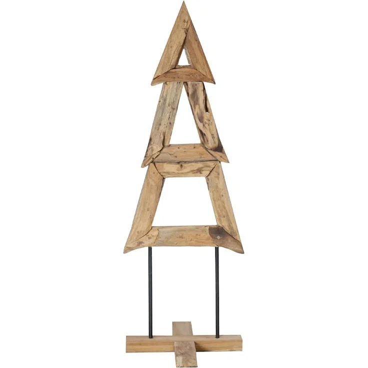 vidaXL Weihnachtsbaum mit Ständer Braun 120 cm Massivholz Teak 42017927 – Bild 4