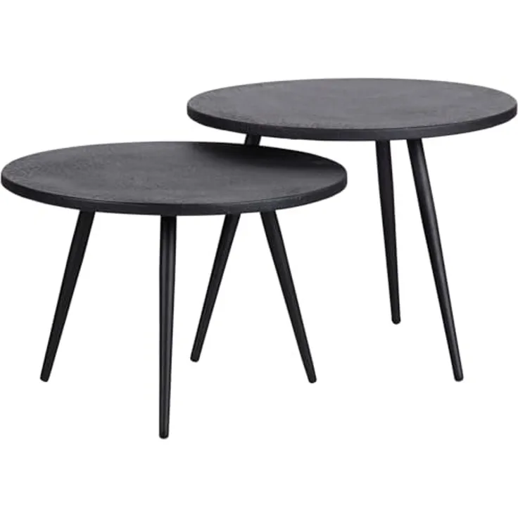 Beistelltisch Suze aus Metall und Holz, 2er-Set