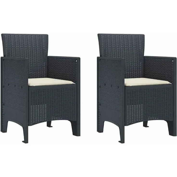 vidaXL Gartenstuhl 2 pcs Anthrazit 53 x 49 x 85 cm Polypropylen 847452 – Bild 1