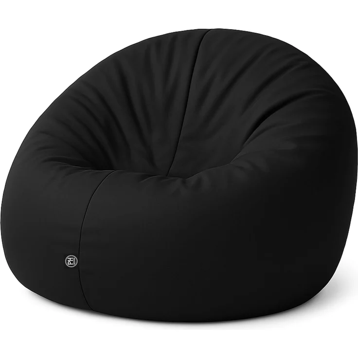 PATCH HOME 2-in-1 Sitzsack Sessel - Gaming Bean Bag mit Reißverschluss - Bereits befüllt, Ergonomisch & Robust für Kinder & Erwachsene - Indoor & Outdoor, Wetterfest (Schwarz, 155cm)