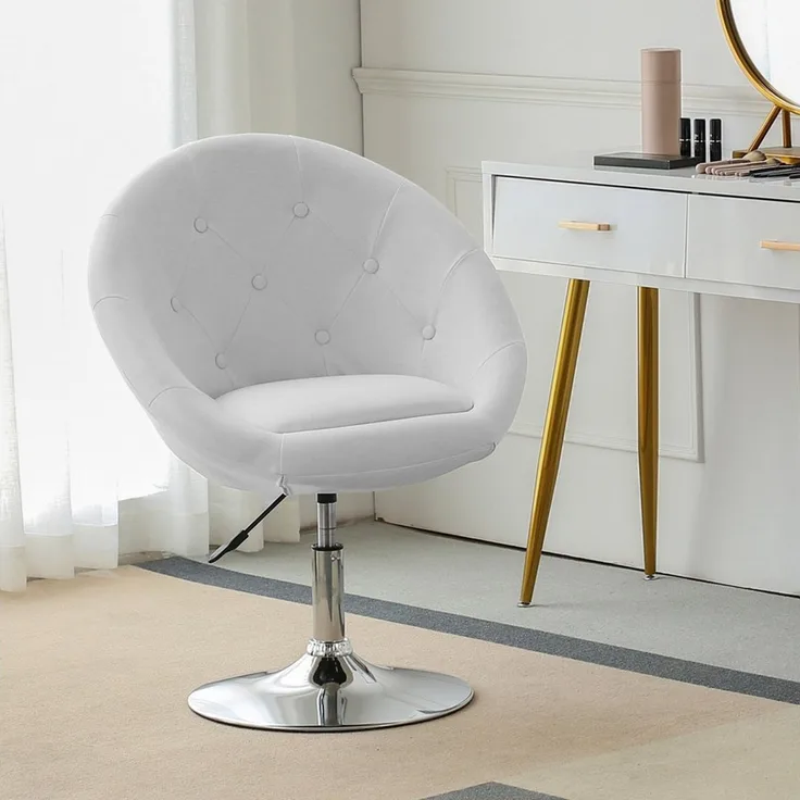 Duhome Sessel Farbenvielfalt höhenverstellbar Kunstleder Clubsessel Coctailsessel Loungesessel - TYP 509A, Farbe:Weiss, Material:Kunstleder