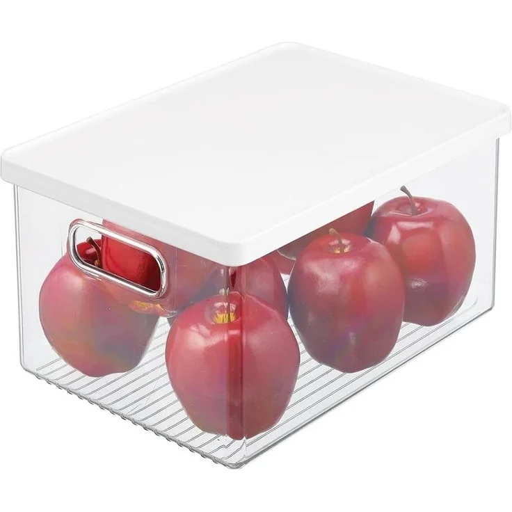 Aufbewahrungsbox Organizer Box mit Deckel mDesign stapelbar 4er Set Transparent – Bild 7