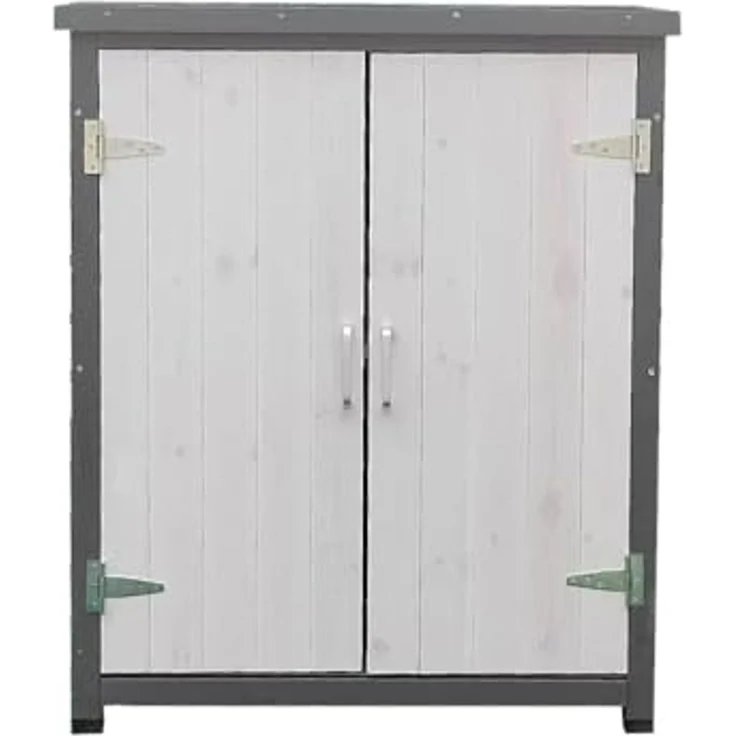 Gartenschrank, weiß/grau 75 cm × 40 cm × 90 cm – Bild 6