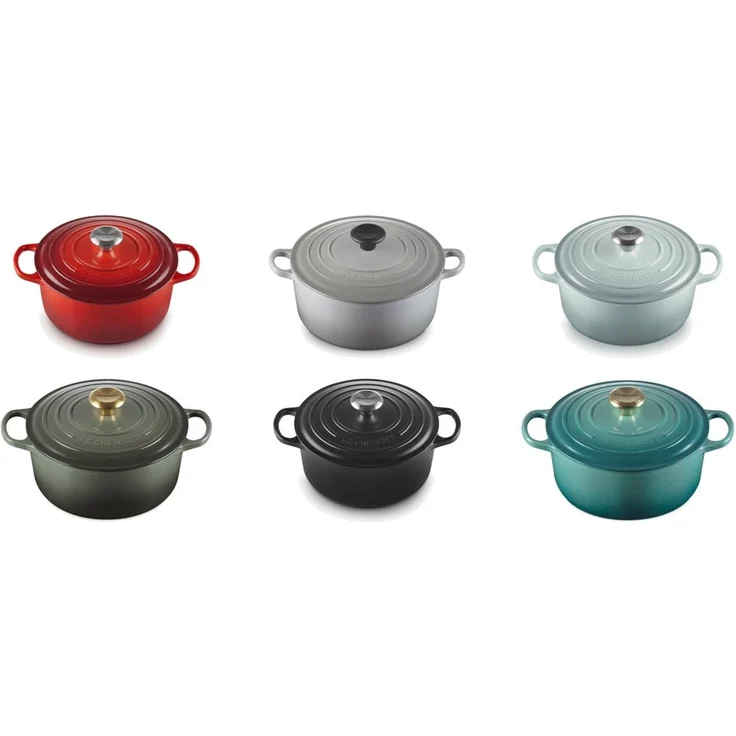 LeCreuset Bräter rund 24cm Emaille | Auswahl Mist Grey : Mist Grey – Bild 6