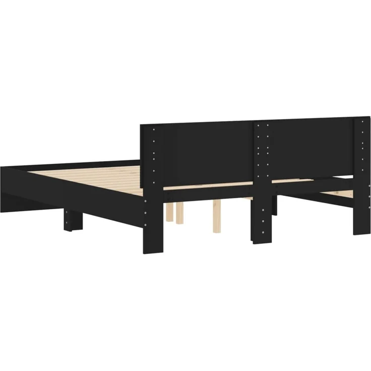 vidaXL Bettgestell mit Kopfteil Schwarz 140x200 cm 3207484 – Bild 7