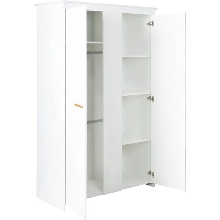 roba Kinderzimmerset 'Anton' 3-teilig - Bett 70 x 140 - Wickelkommode - Kleiderschrank 3-türig - Weiß – Bild 11
