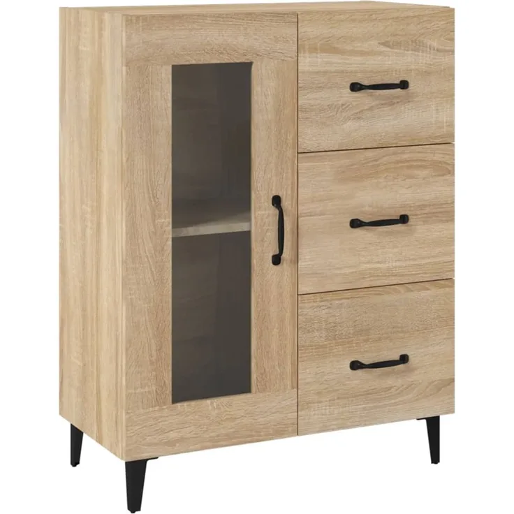 Sideboard, Kommode Sonoma-Eiche 69,5 x 34 x 90 cm Holzwerkstoff