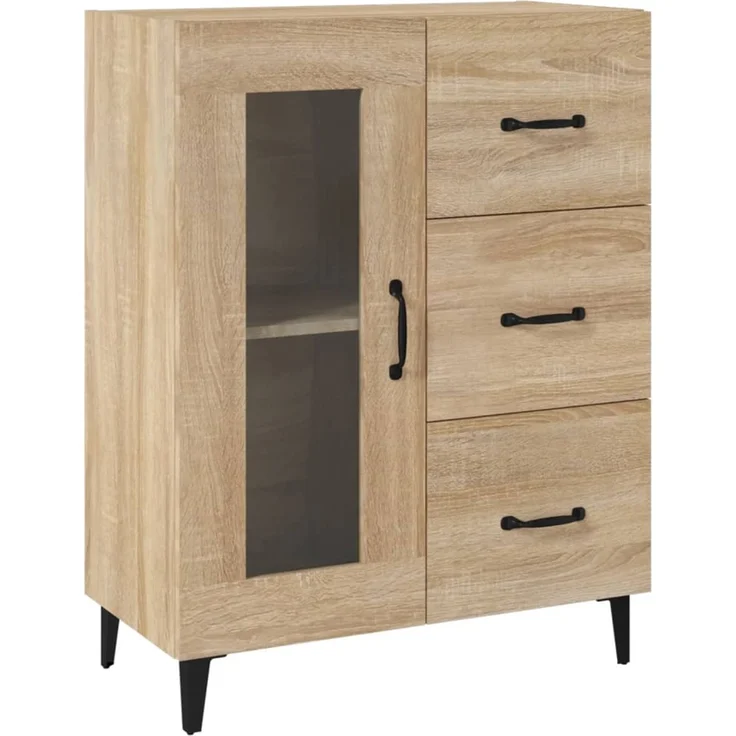 Sideboard, Kommode Sonoma-Eiche 69,5 x 34 x 90 cm Holzwerkstoff – Bild 1