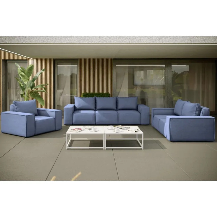 Gartenmöbel-Set GARDENT 3-2-1 wetterfester Stoff NXL Blau