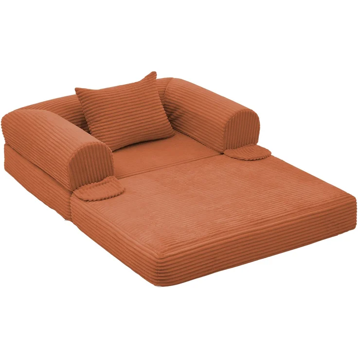 ZUBALIYA SchlafSofa mit Cordbezug, mit Schaumstoffpolsterung, ohne aufwendige Montage, für Wohnzimmer und Apartments – Bild 12