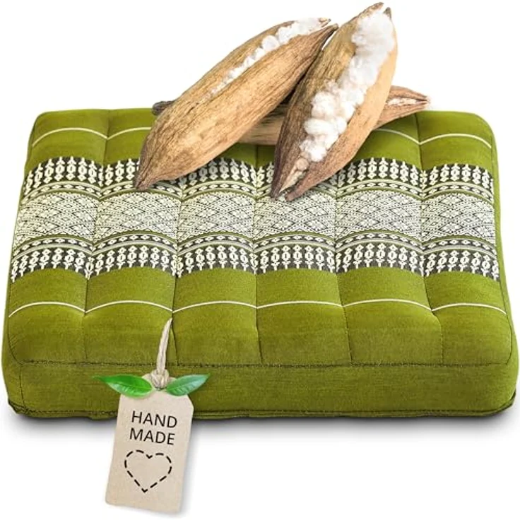 livasia Sitzkissen Sitzkissen 35 cm, vegan und handgefertigt, 35x35x6cm, Kapok – Bild 2