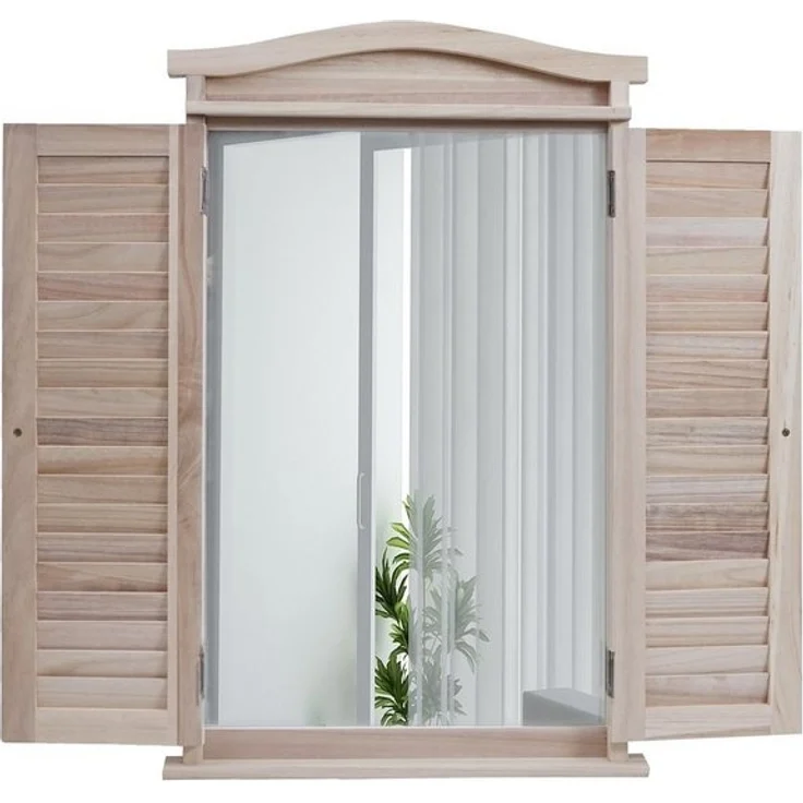 MCW Wandspiegel Spiegel (1-St), Fensterladenoptik, Einfache Wandmontage durch 2 Aufhängeösen – Bild 4