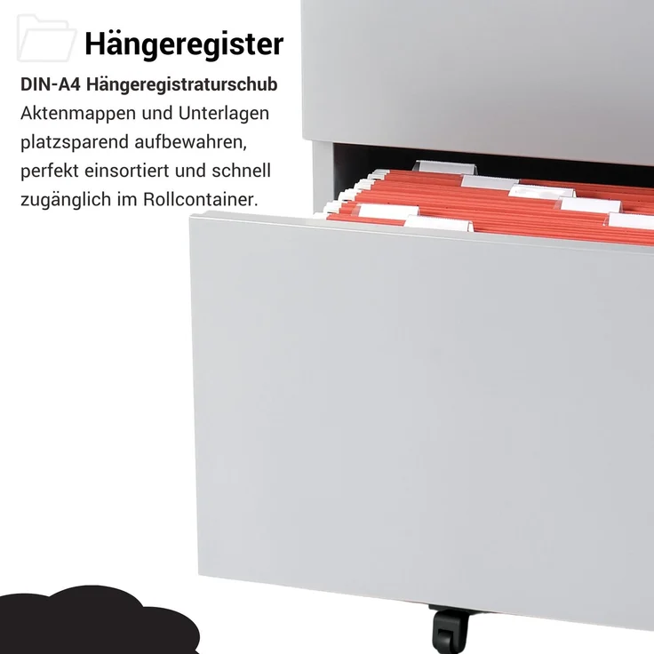 BISLEY Note Rollcontainer mit 2 Schüben aus Metall abschließbar in oxfordblau - Bürocontainer mit Universalschublade & Hängeregistratur, Container mit Schloss für Büro & Homeoffice auf Rollen, NWA59M7SF-639 – Bild 5