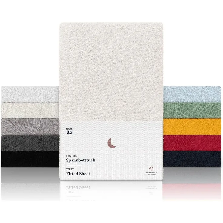 Blumtal® Frottee Spannbettlaken - 2er Set Kuschelig weiches Bettlaken 140x200 cm, Oeko-Tex 100 Zertifiziert, bis 22cm Matratzenhöhe, Elfenbein