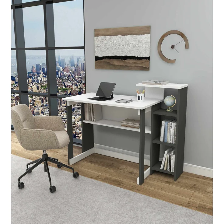 Skye Decor 'Saye - Anthracite, White' Schreibtisch, Anthrazit / Weiß, 106 x 92,5 x 50 cm – Bild 1