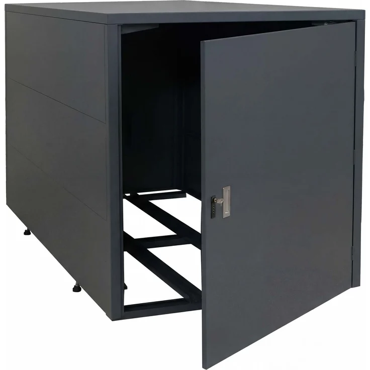 2er-Fahrradgarage HWC-P93, Fahrradunterstand Fahrradbox Bikebox, abschließbar verzinkter Stahl 123x113x208cm ~ anthrazit – Bild 9