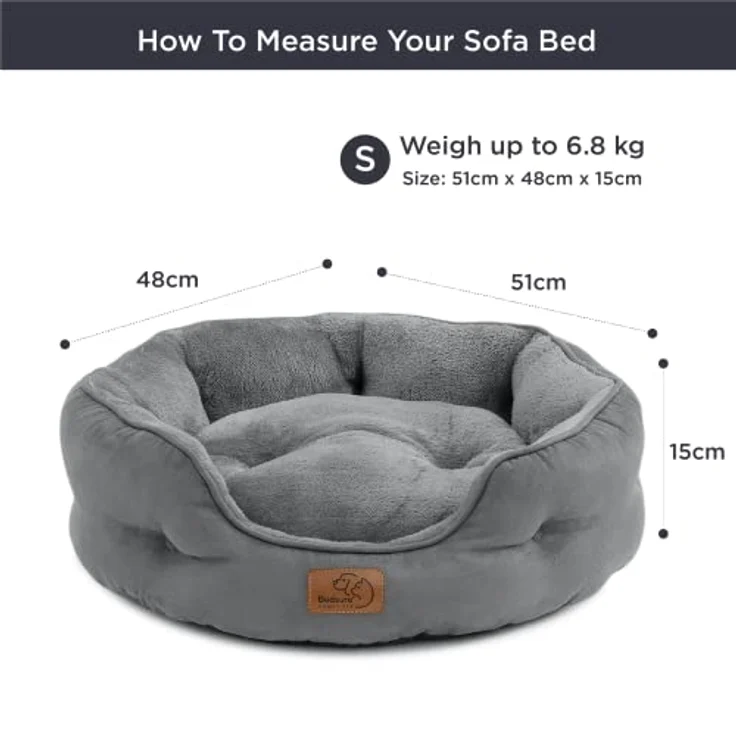 BEDSURE Katzenbett waschbar Katzen Bettchen - 51 x 48 x 15 cm Katzen Bett grau mit zweiseitig Innenkissen Katzenschlafplatz für Katzen oder kleine Hunde – Bild 6