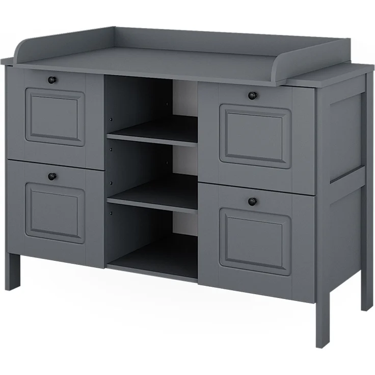 Wickelkommode Ajaton Grau 133 x 98.4 cm mit 4 Schubladen Vitalispa – Bild 1