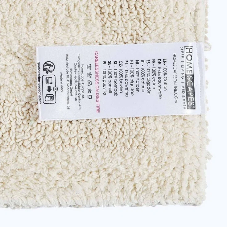 Homescapes Badematte XXL-Badematte creme 70x120 cm aus 100% Baumwolle, Höhe 20 mm, Baumwolle, rechteckig, 70 x 120 cm – Bild 3