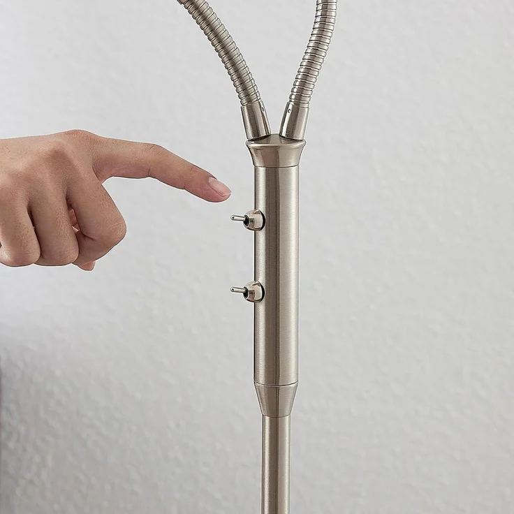 Lindby Stehlampe Gwendolin, Metall, Alu IP20, 2 x 10 W LED – Bild 8