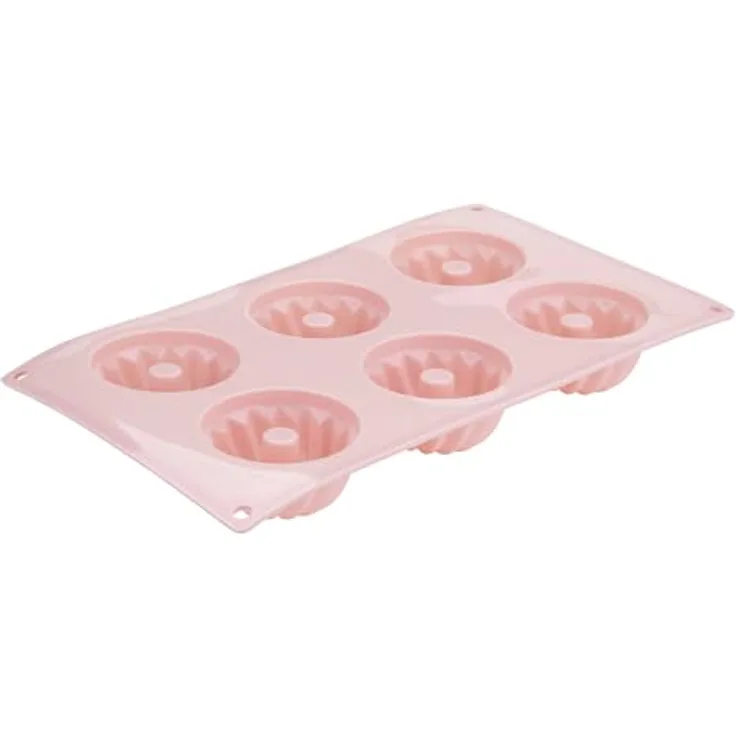 Dr. Oetker Silikon-Gugelhupfform Mini-Gugelhupfe, 6er Set in Korall Pink, Hochwertiges Platinsilikon, Temperaturbeständig, Spülmaschinengeeignet