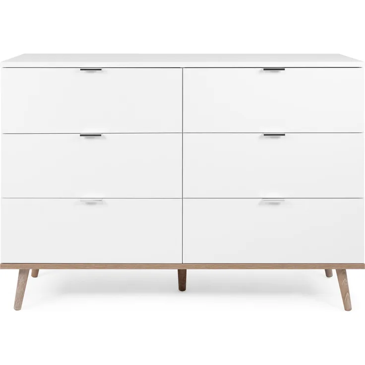 Kommode >Göteborg< in Weiß - 120x86.5x40cm (BxHxT)