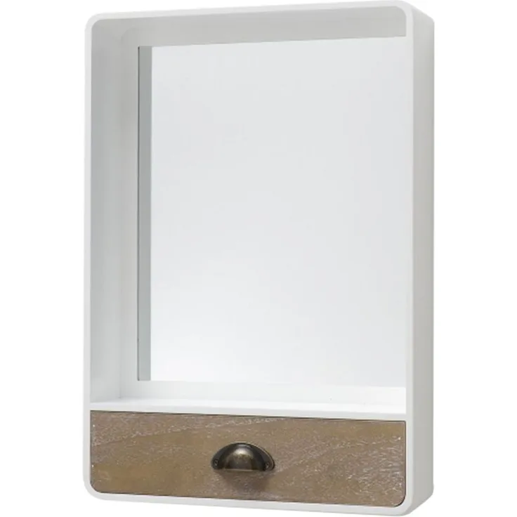 Wand-Spiegel-Kommode, Schubladen, MDF weiss, H60cm, ANDERSON