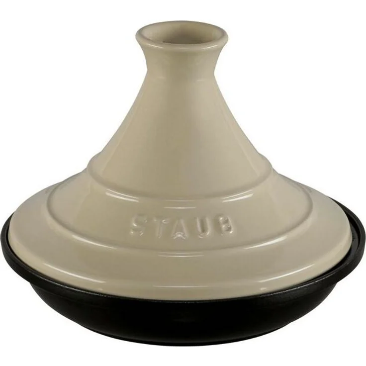 Staub Tajine 20cm rund cream, Gusseisen Auflaufformen + Bräter – Bild 2