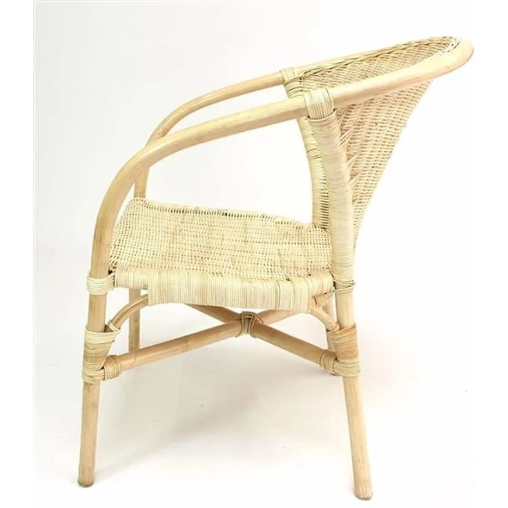 Rattanstuhl "Natur" lackiert, mit Armlehnen, handgefertigt, Korbstuhl, Bistrostuhl, Rattansessel – Bild 5