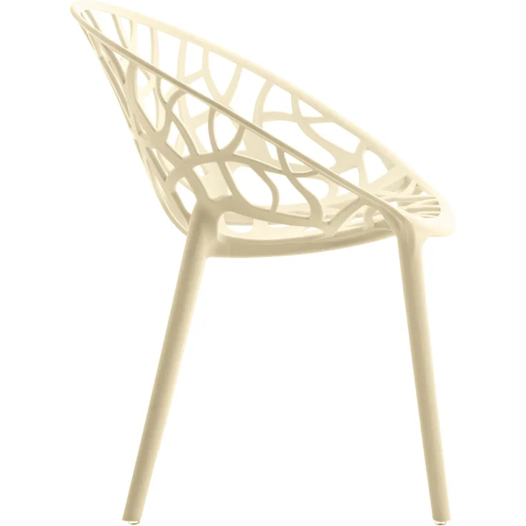 CLP 4er Set 'Hope' Gartenstuhl mit Armlehnen, stapelbar & wetterfest, recyceltem Polypropylen, Creme – Bild 4