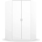 Rauch Möbel Bremen Eckschrank Kleiderschrank Schrank in Weiß 2-türig inklusive Zubehörpaket Basic 1 Kleiderstange, 9 Einlegeböden BxHxT 117 x 199 x 117 cm