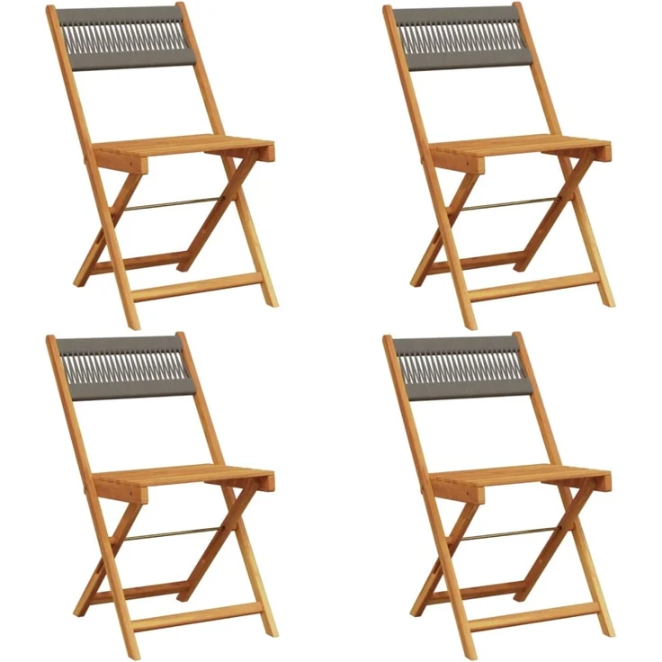 vidaXL Gartenstühle 4 Stk. Klappbar Grau Massivholz Akazie 3214604 – Bild 1