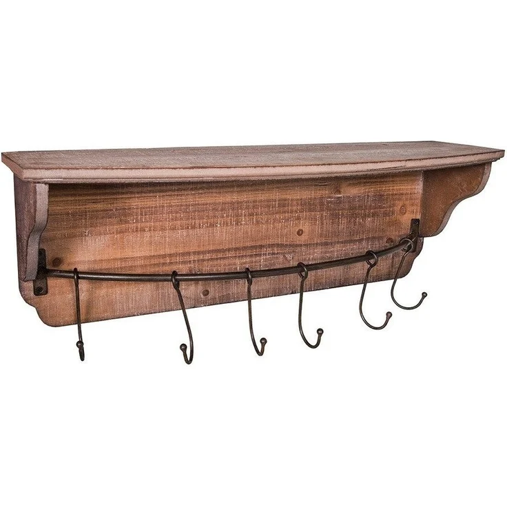Antic Line Wandregal Hängeregal mit Haken Garderobe Industrial SEB16149 – Bild 3