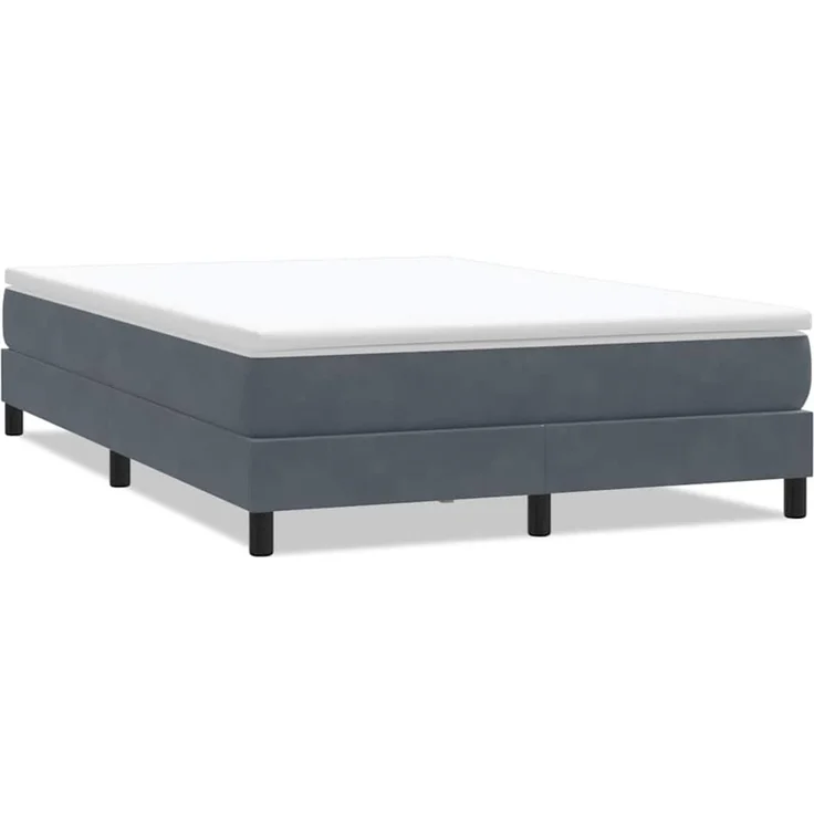 vidaXL Boxspringbett ohne Matratze Dunkelgrau 140x220 cm Samt 3315874 – Bild 2