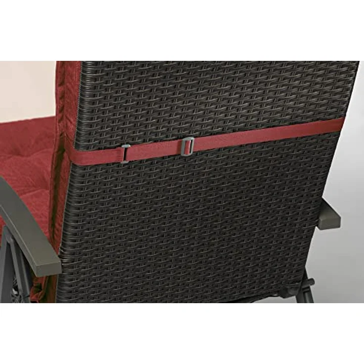 sunnypillow Liegenauflage für Gartenliege, Polyester rot, 190 x 60 x 9 cm – Bild 5