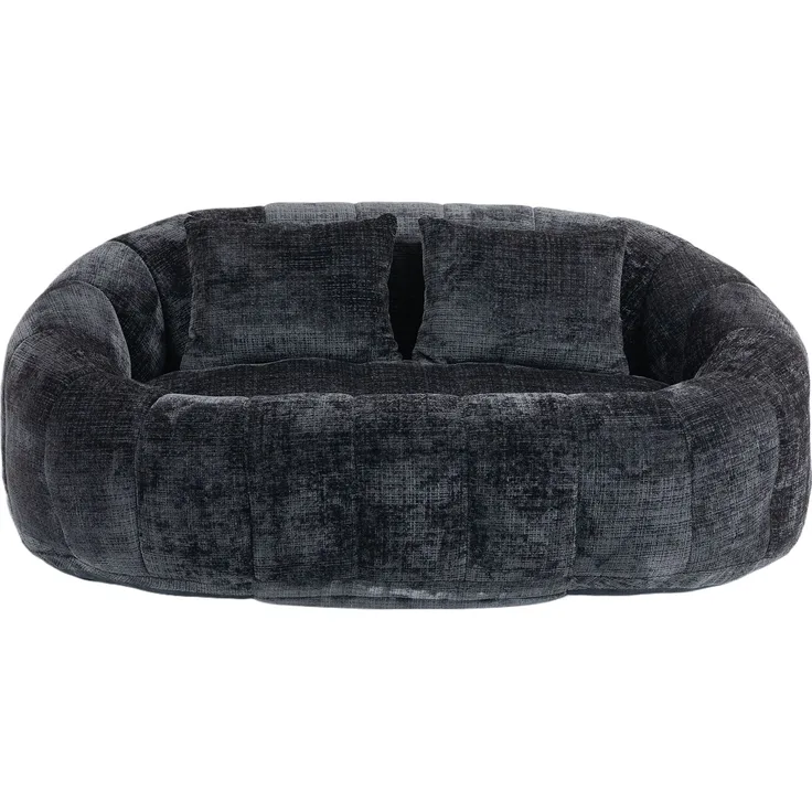 LVHOM Sitzsack XXL, Bean Bag mit Sitzpuff, Bodensofa mit 2 Kissen, 2-Sitzer-Sofa aus Chenille, 145x95x63cm