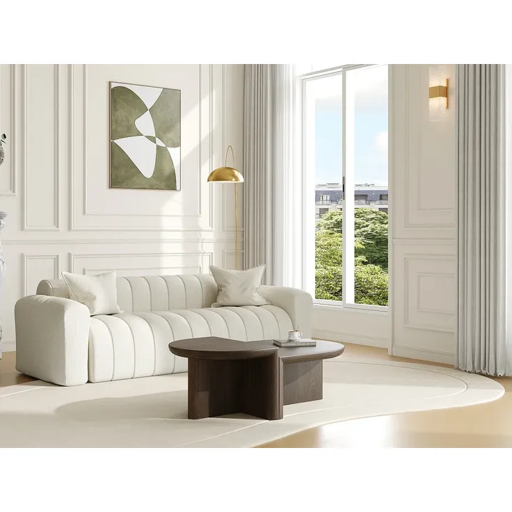 Vente-unique - VARAJA Couchtisch Holz, Platte Braun - B 60 cm x H 37 cm x L 100 cm