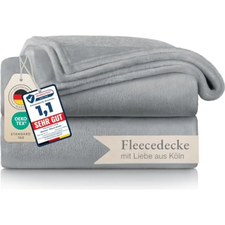 Blumtal Kuscheldecke aus Fleece - hochwertige Decke, Oeko-TEX® Zertifiziert in 220x240 cm, Kuscheldecke flauschig als Sofadecke, Tagesdecke oder Winterdecke, Grau – Bild 2