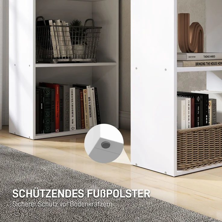 Schreibtisch Küchentisch mit Regal 120x55cm Computertisch Laptoptisch Arbeitstisch in Weiß für Büro & Home Office--Weiß--120x55x120cm--YOUDENOVA – Bild 6