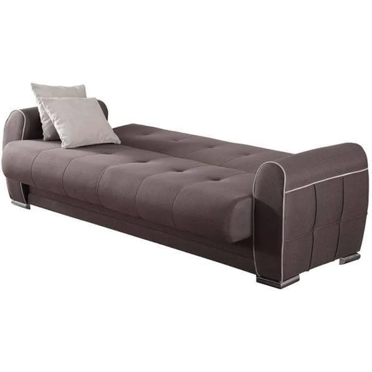Dmora Schlafsofa 3-Sitzer Alejandro 224x85 cm Grau Stauraum – Bild 5