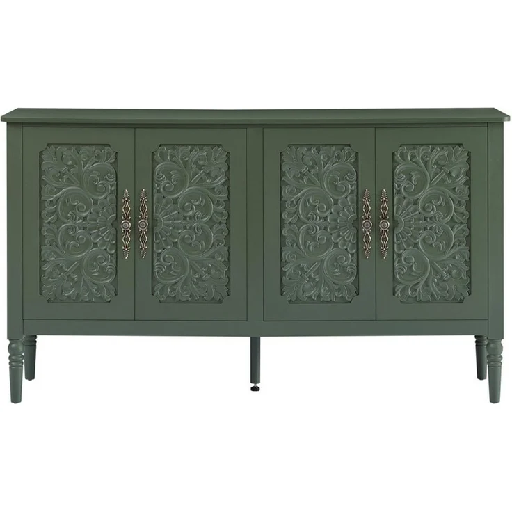 Fine Life Pro Sideboard Sideboard Vintagegrün, Relief-Schnitzerei, abgerundete Ecken – Bild 3