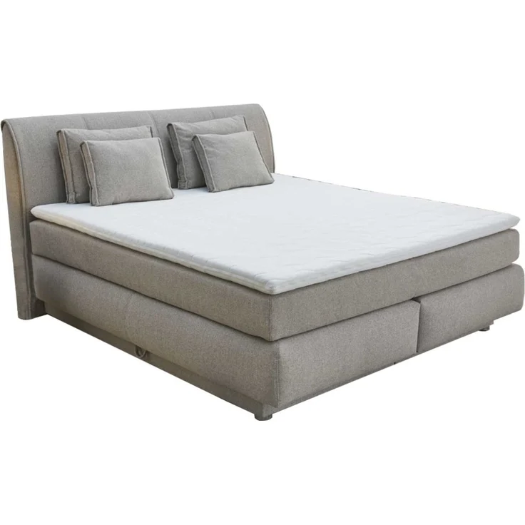 'Carla' Boxspringbett, Stoff beige, 180x200 cm – Bild 1