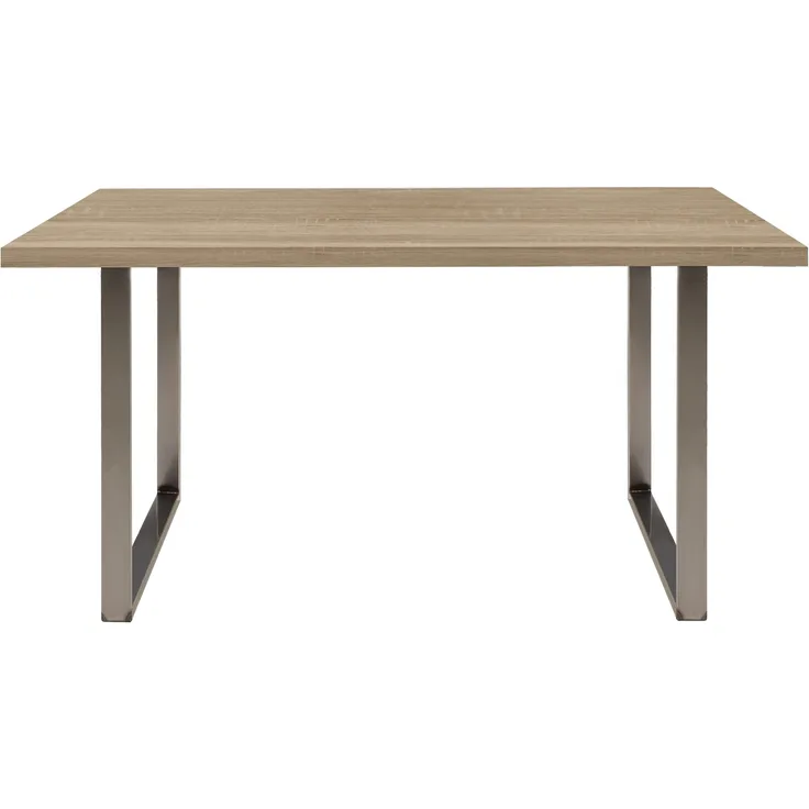 Esstisch >TABLES< in Sonoma Eiche Dekor, Metallfüße U-rohstahl - 140x74,7x90cm (BxHxT)