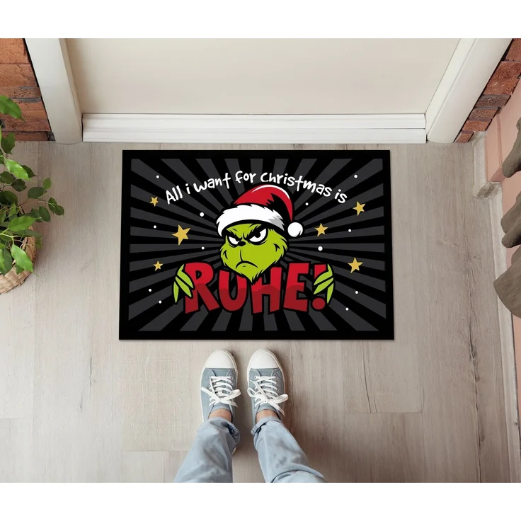 MoonWorks Fußmatte Fußmatte Weihnachten Grinch Ruhe Anti Weihnachtsdeko Weihnachtsmuffel, rechteckig – Bild 2