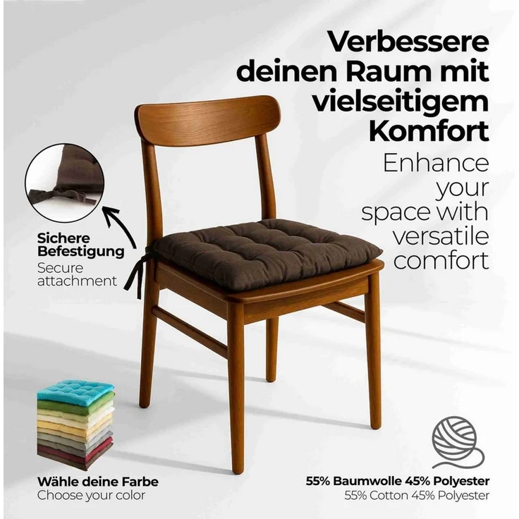 etérea Himmlische Qualität Sitzkissen etérea Sitzkissen Stuhlkissen Basic Auflage und – Bild 4